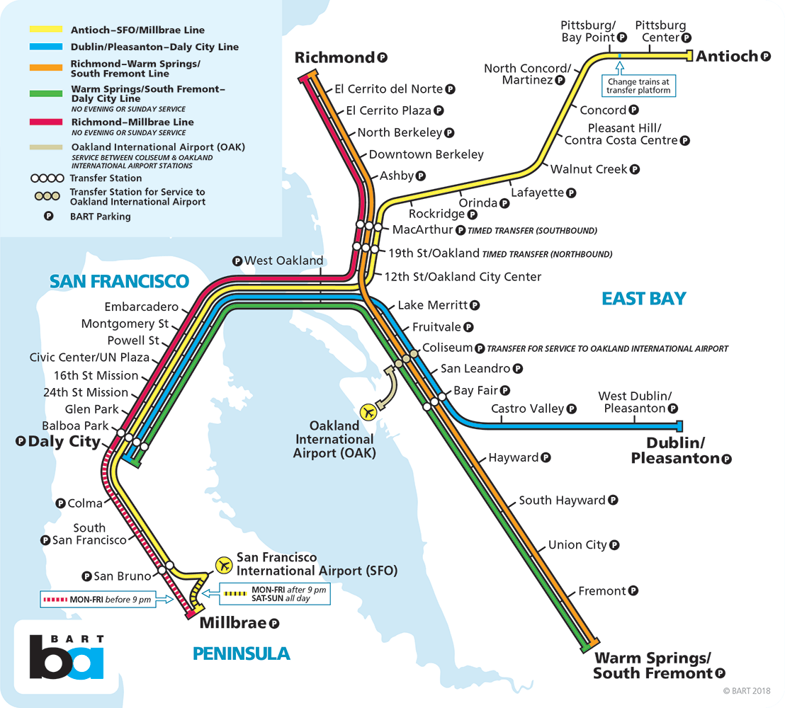BART System Map