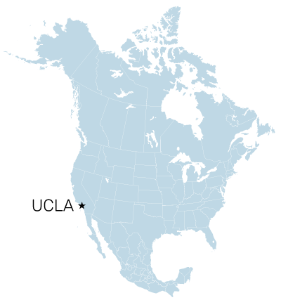 map of UCLA's location in North America