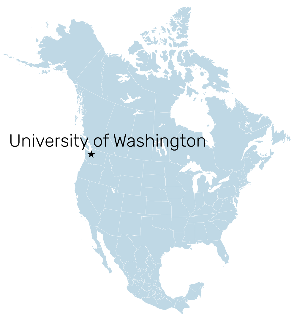 Map showing location of University of Washington